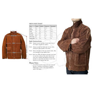 Chaqueta de soldadura transpirable de talla grande superventas, cuero de piel de vaca con cuello levantado para la temporada de primavera - Product Image 5