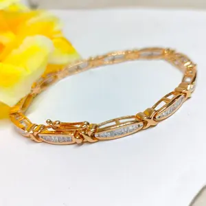 สร้อยข้อมือเทนนิสมอยส์ซอไนท์ทรงกลม12กะรัตสำหรับทุกเพศชุบทองสีเหลืองเงินสเตอริงสำหรับงานแต่งงานของขวัญงานหมั้น - Product Image 5