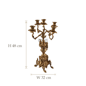 ชุดนาฬิกาทองเหลืองโบราณพร้อมเชิงเทียนหรูหราอุปกรณ์ตกแต่งบ้านสไตล์วินเทจทำด้วยมือหรูหรา - Product Image 5