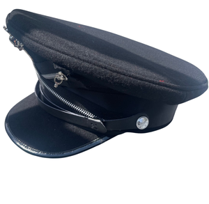 Últimas Zip Style Navy Peak Caps Sombrero de alta calidad Hecho en fábrica Sombrero con visera Gorra ceremonial elegante ajustable - Product Image 6