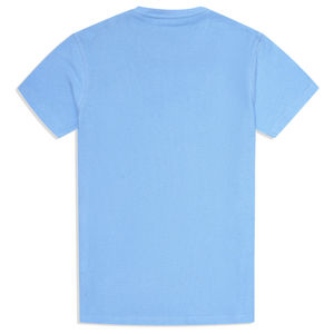 100% algodón tejido básico cielo textura cuello redondo Camiseta alta calidad sólido transpirable ecológico Logo Casual en blanco para hombres - Product Image 4