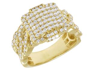 Gold Plated Cuban Style Iced Out Moissanite <b>Ring</b> <b>for</b> <b>Men</b> 925 <b>Silver</b> Hip Hop VVS Diamond Jewelry - Product Image 1