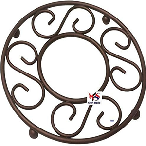 Salvamanteles de metal indio con acabado de latón hecho a mano, esteras y almohadillas cuadradas y redondas en forma de loto para cocina y mesa de comedor - Product Image 2