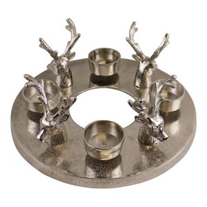 Elegante centro de mesa navideño de metal para mesa de comedor con diseños festivos atemporales y artesanía festiva resistente - Product Image 1