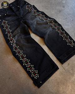 กางเกงขายาวทรงสลิมฟิต น้ำหนักเบา ประดับเพชรเทียม สำหรับผู้ชาย แฟชั่นเท่ๆ สไตล์คลับ ผ้าฝ้าย 100% - Product Image 2