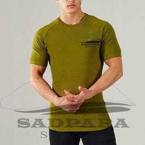 Polyester Spandex manches courtes léger respirant maille musculation musculaire séchage rapide Gym Fitness Action T-shirts pour hommes - Product Image 6