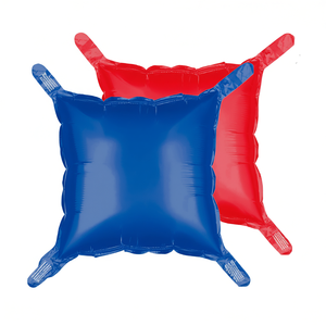 Globos Cuadrados Bicolor Rojo y Azul de 60 cm para Fiestas, Paquete de 12 Unidades - Product Image 2