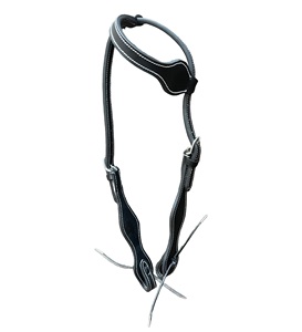 Haute qualité en cuir occidental noir une oreille Headstall équestre Tack ensemble collier de tête en gros équitation produits en cuir - Product Image 2