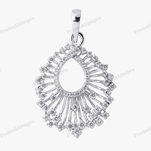 Qualité supérieure VVS Moissanite Argent Goutte Pétale Forme Or Plaqué Pendentif Sunburst Design Élégant Fait Main De Luxe Charme Bijoux - Product Image 5