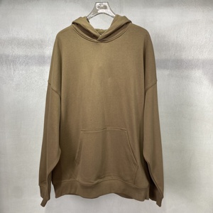 High Quality Cotton French Terry Hoodie <b>Thick</b> <b>Fleece</b> Drop Shoulder Plain Blank Custom Men Hoodies - Product Image 1