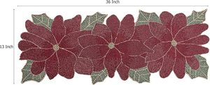 Christmas Decorative and Leaves Design <b>Beaded</b> Runner <b>Placemat</b> Dining Table Fancy Mat Handmade Decorative Runners for Wedding - Product Image 3