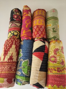 Antique Vintage Kantha <b>Quilt</b> Indian Sari Patchwork Blanket Boho <b>Handmade</b> Cotton Throw Twin Bedspread Bedding for Home Decor - Product Image 2