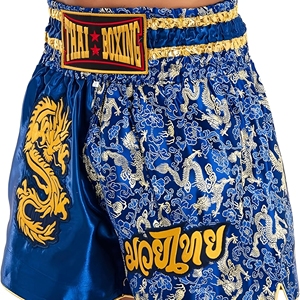 Wholesale Farzaan Shorts International 100% Polyester Satin Durable Unisex Boxing Shorts 120g Plain Embroidery Martial Arts Wear - Product Image 6