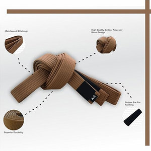 Ceintures BJJ de couleur et de conception personnalisées de qualité professionnelle Ceinture durable 100% coton Art martial Bjj Judo Karaté - Product Image 2