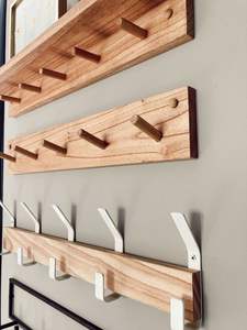 Space-Saving Wooden Hanging <b>Shelf</b> <b>with</b> Integrated Decorative <b>Hooks</b> VIET FARGIMEX - Product Image 3