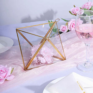 Best Superior Quality <b>Clear</b> <b>Glass</b> <b>Vase</b> Terrarium Plant Decorate Customized Size & Shape for Hotel & Home Decorate Gold Finished - Product Image 4