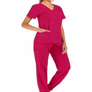 Uniformes légers d'hôpital d'usage de travail de style d'uniforme de gommage médical de couleur unie - Product Image 2