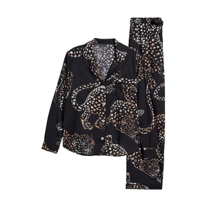 Conjunto de pijama de algodón, ropa de dormir de manga larga, ropa de dormir con botones para mujer, conjuntos de salón suaves con cuello vuelto de alta calidad - Product Image 2