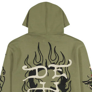 Venta al por mayor personalizado hombres sudaderas con capucha de diamantes de imitación DTG DTF sublimación impresión Streetwear sudadera polar OEM - Product Image 5