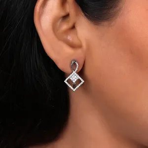 Dazzling Silver Zircon Stud <b>Earrings</b> for Women 925 Silver Elegant Jewelry Gift - Product Image 2