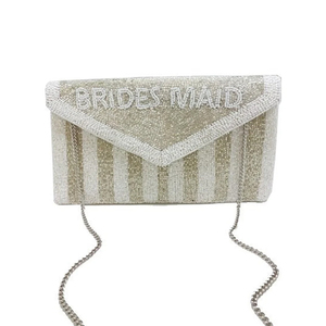 Elegante bolso de mano con cuentas hecho a mano con correa de cadena, bolso de noche de cristal de lujo para eventos con cuentas, forro de algodón - Product Image 3