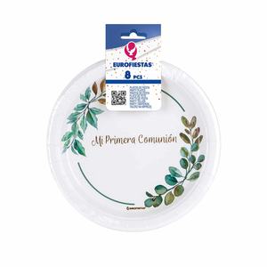 Assiettes de fête Eurofiestas 18 cm - Ma Première Communion - 8 pièces - Articles élégants pour événements religieux - Product Image 1