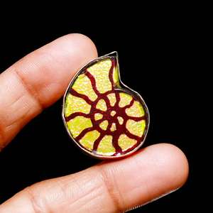 แหวนพลอยคริสเตียนสำหรับผู้หญิงแหวนพลอยแอมโมไนต์สีเหลืองเงินสเตอร์ลิง925สำหรับการหมั้นแบบคลาสสิก - Product Image 4