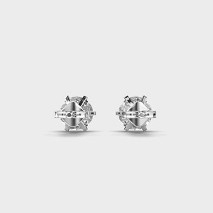 IGI Certified Lab Grown Round Brilliant Diamond Stud <b>Earrings</b> Solid 925 Sterling <b>Silver</b> 6 Prong Solitaire Diamond <b>Earrings</b> - Product Image 4