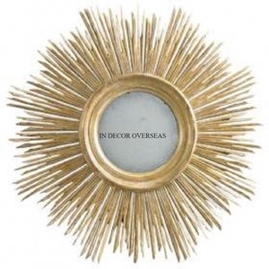 Miroir mural décoratif en forme de fleur avec cadre en métal plaqué or pour la maison et l'hôtel du fournisseur indien à un prix impressionnant - Product Image 4