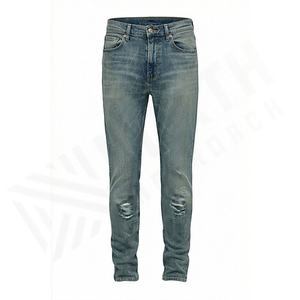 Pantalons en jean décontractés fins pour hommes, printemps-automne, coupe droite, pantalons longs et durables, mode, vente en gros personnalisée - Product Image 1