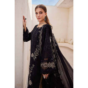 Maria.B. Luxury Lawn <b>Eid</b> Edit'26 Black Shalwar Kameez Cotton Loose Fit <b>Pakistani</b> <b>Dress</b> for Women - Product Image 4