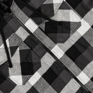 Venta caliente Venta de invierno Sudaderas con capucha de diseño a cuadros para hombres Cremallera para niño Dos en uno Reversible Algodón Poliéster Sudaderas con capucha cálidas y gruesas - Product Image 6