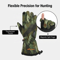 Guantes de Caza de Cuero Unisex para Clima Frío Extremo de Invierno, Camuflaje, Impermeables, Recargables, con Calefacción, Compatibles con Pantalla Táctil