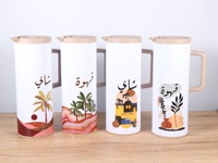 VF40 Varios colores Estilo Recarga de vidrio Cuerpo de plástico Jarra de agua Botella Termo de té Cafetera árabe