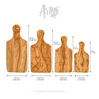 Premium ArtisRaw Gouden Bruine Rechthoekige Olijfhouten Snijplank Handgemaakt Tunesisch Ecologisch Snijblok Op Voorraad
