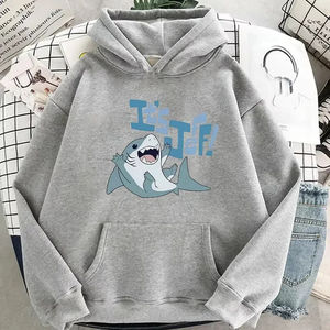 Jeff Landshark Meme Impreso Sudadera con capucha para hombre Cómoda sudadera de moda en XL Interesante estética Harajuku - Product Image 4