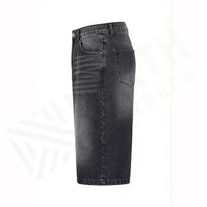 Pantalones Cortos Vaqueros de Mezclilla para Hombre, Lavados, Personalizados, hasta la Rodilla, Estilo Vintage, Verano 2025, Holgados, Color Personalizado - Product Image 3