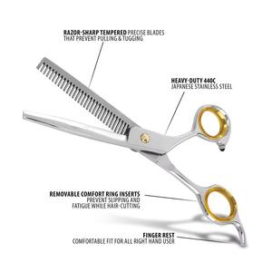 Tijeras de Peluquería Profesionales de Acero Inoxidable HERMANN MEDITECH, Hoja Recta de 6 Pulgadas, Ligeras y Ecológicas para Estilismo de Salón - Product Image 4