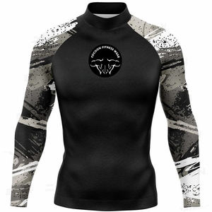Rashguard athlétique standard mondial, coupe européenne, précision japonaise, qualité américaine, chemise de compression à manches longues, arts martiaux et salle de sport - Product Image 4