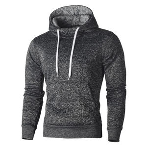 Sudadera informal de invierno para hombre, mezcla de poliéster suave/forro polar de algodón, sudaderas bordadas y teñidas lisas, MOQ 2 uds. - Product Image 4