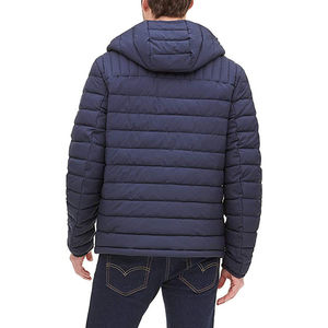Men <b>Hooded</b> Canvas <b>Puffer</b> <b>Jacket</b> <b>with</b> Front Zip and Side Pockets Windproof & <b>Waterproof</b> for Cozy Winter Wear - Product Image 5