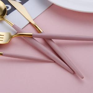 Couverts de luxe en or de qualité supérieure, acier inoxydable or PVD avec poignée rose, couverts sûrs et sains pour un usage quotidien - Product Image 6