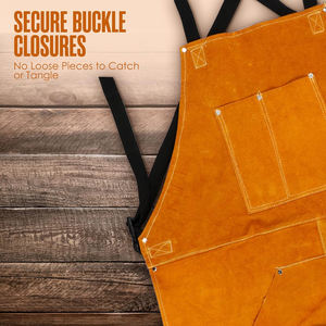 Delantal ignífugo de soldadura de gamuza de cuero dividido de piel de vaca de alta calidad con opciones personalizables para Protección corporal Spark Heat Cut - Product Image 6