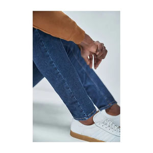 Jeans droits de haute qualité pour hommes, sur mesure, taille mi-haute, denim lavé, coupe slim, écologiques - Product Image 4