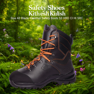 Zapatos de Seguridad Kailash Talla 42, Botas de Seguridad de Cuero Negro/Naranja, S3 HRO CI HI SRC - Product Image 3