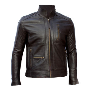 Chaqueta de motorista de moda delgada de cuero de vaca 100% marrón Vintage de alta calidad para chaqueta de cuero genuino de invierno para hombre talla XL - Product Image 1