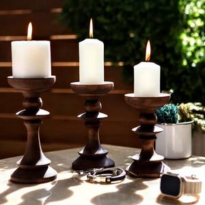 เชิงเทียนทำด้วยมือของตกแต่งบ้านของขวัญเชิงเทียนไม้ตกแต่งบ้านของขวัญตกแต่งบ้านใหม่ของขวัญบ้านเชิงเทียนไม้เชิงเทียนที่ไม่ซ้ำกัน - Product Image 3