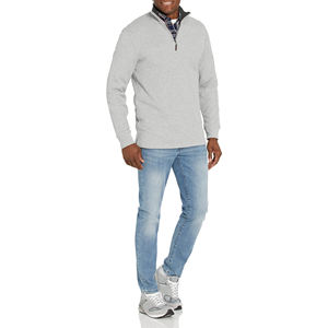 Nouveau sweat-shirt pour homme, décontracté et streetwear, en polaire léger, doux, à manches longues, avec fermeture éclair quart de tour - Product Image 5