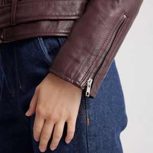 เสื้อแจ็กเก็ตผู้หญิงไซส์ XL เสื้อโค้ทบุนวมคอตตอนมีซิปหนังแกะ - Product Image 5