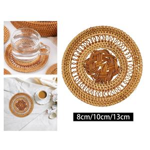 Posavasos de ratán hecho a mano de estilo Vintage ecológico de diseño especial para taza de té, tamaño personalizado, decoración del hogar con bonito acabado tejido - Product Image 3